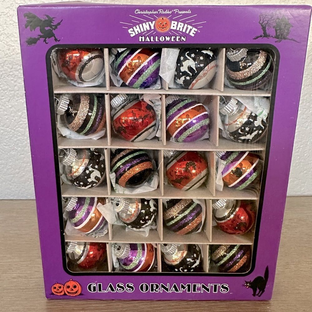 Christopher Radko Shiny Brite Halloween Vintage Ornaments 20-ct